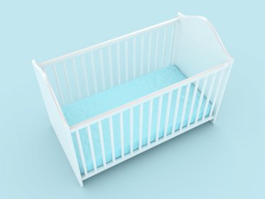 Illustration of a bed for the child on a light background clipart