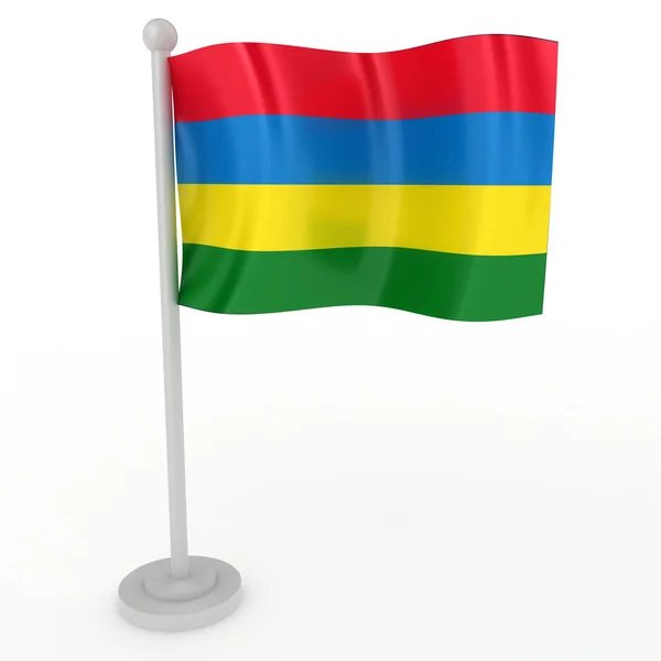 Illustration Flagga Mauritius Vit Bakgrund — Stockfoto