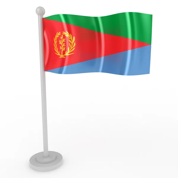 Illustration Flagga Eritrea Vit Bakgrund — Stockfoto
