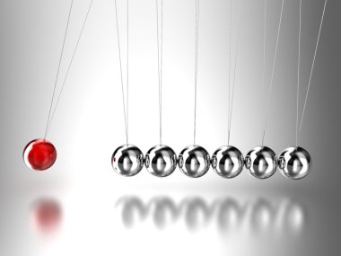 Illustration of the hanging pendulum from seven spheres clipart