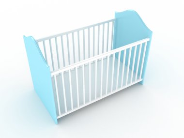 Illustration of a bed for the child on a light background clipart