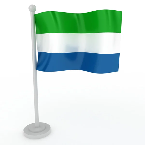 Abbildung Einer Flagge Von Sierra Leone Auf Weißem Hintergrund — Stockfoto