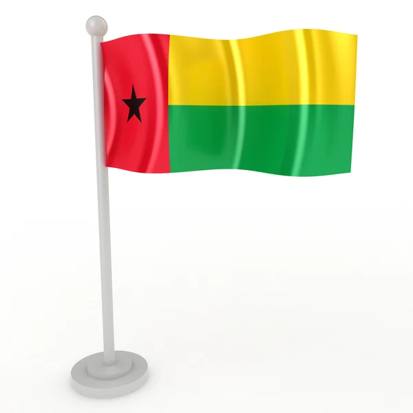 Gine Bissau Beyaz Zemin Üzerinde Bir Bayrak Gösteren Resim — Stok fotoğraf