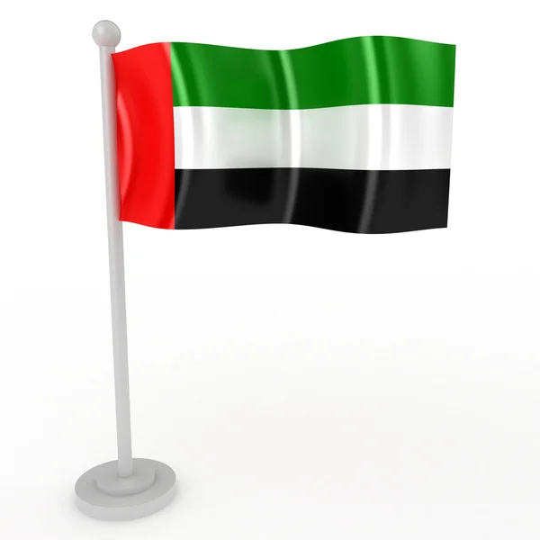 Abbildung Einer Fahne Der Vereinigten Arabischen Emirate Auf Weißem Hintergrund lizenzfreie Stockbilder