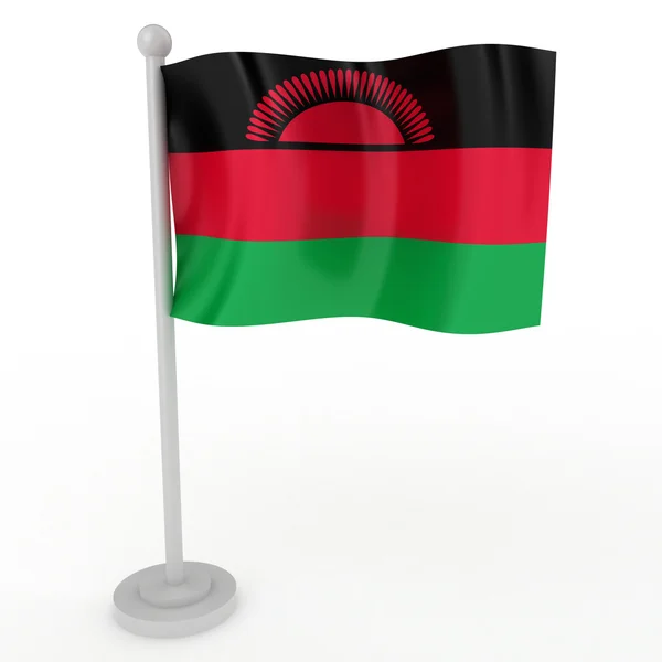 Ilustracja Białym Tle Flaga Malawi — Zdjęcie stockowe