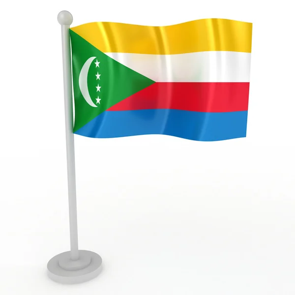 Illustration Einer Flagge Der Komoren Auf Weißem Hintergrund Stockfoto