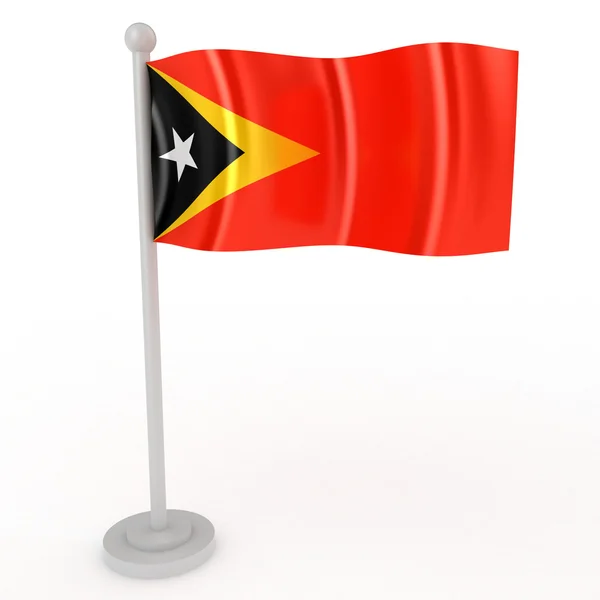 Illustration Flagga För Östtimor Vit Bakgrund — Stockfoto