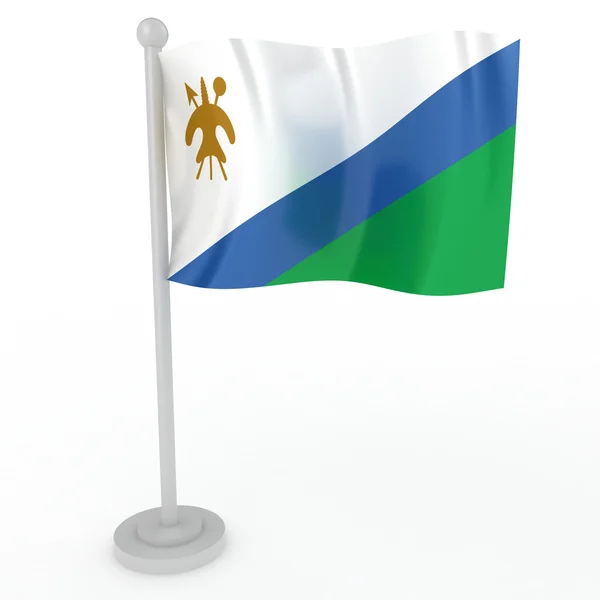 Ilustración Una Bandera Lesotho Sobre Fondo Blanco — Foto de Stock