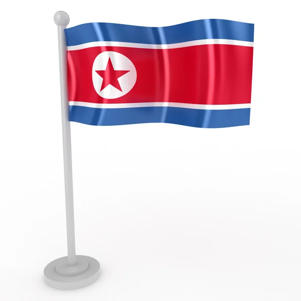 Illustrazione Una Bandiera Della Corea Del Nord Sfondo Bianco — Foto Stock