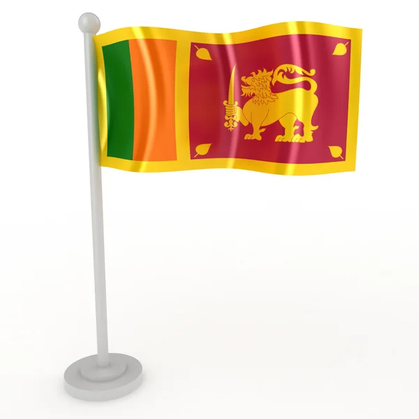 Illustrazione Una Bandiera Sri Lanka Sfondo Bianco Immagini Stock Royalty Free