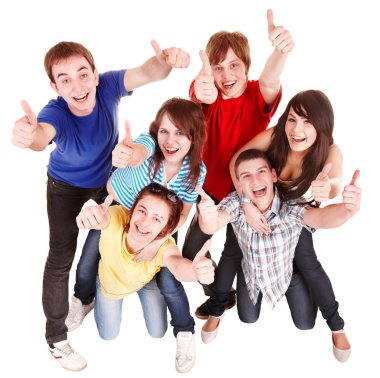 Group with thums up. clipart