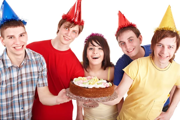 Група з'їсти торт . — стокове фото