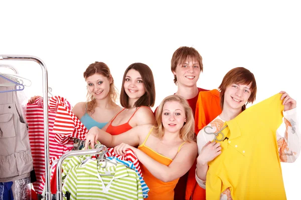 Group in clothing shop. — Stock Photo, Image