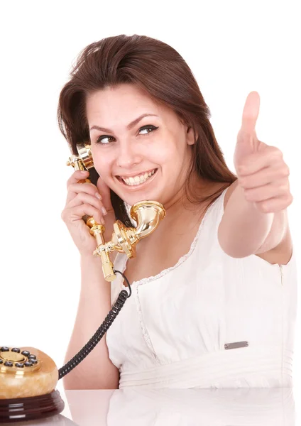 Fiatal gyönyörű nő telefonnal. — Stock Fotó