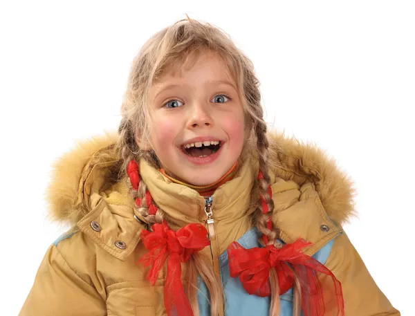 Dítě v zimě kabát. samostatný. — Stock fotografie