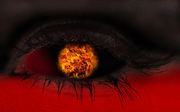 Illustrazione di occhio magico con palla di fuoco . — Foto Stock