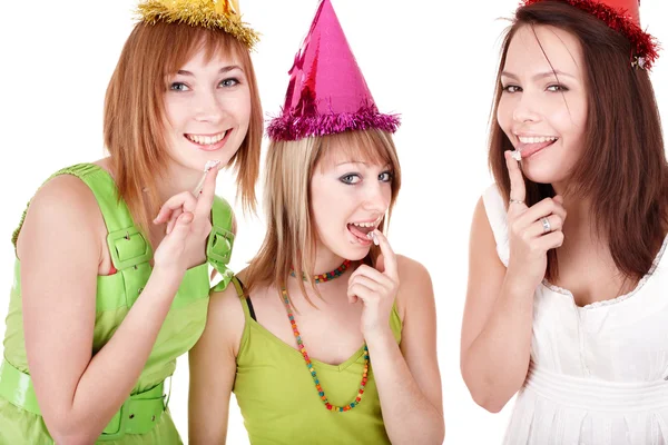 Group of teenagers celebrate birthday. — Stock Photo, Image