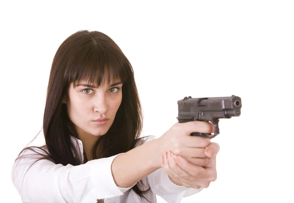 Красивые молодые женщины с пистолетом . — стоковое фото