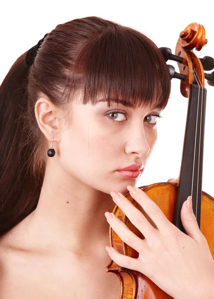 Bella ragazza con violino . — Foto Stock