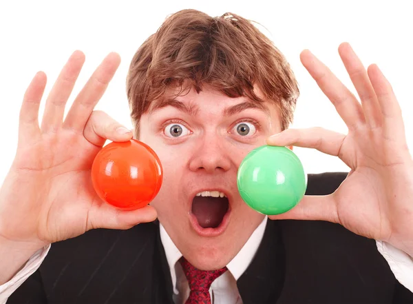 Businessman with group ball. — Stock Photo, Image