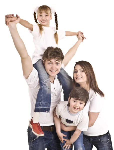 Boldog család gyerekekkel. — Stock Fotó