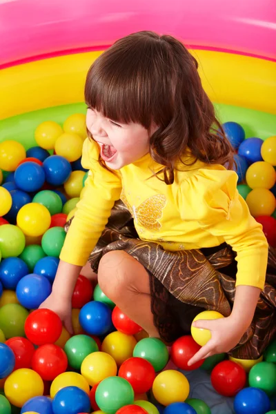 stock image Child in group colourful ball.