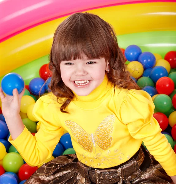 Child in group colourful ball. — Stock Photo, Image