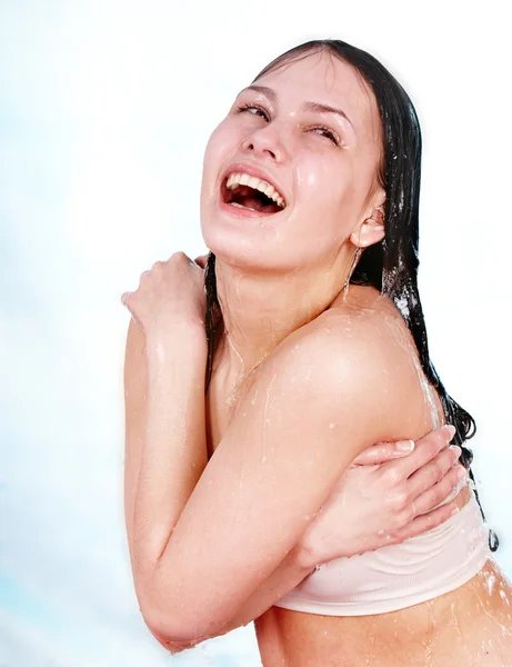 Beatiful girl in water. Body care. — Stock Photo, Image