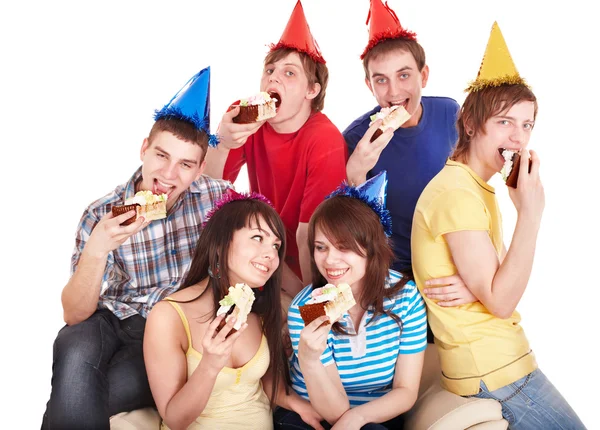 Grupo comer pastel . —  Fotos de Stock