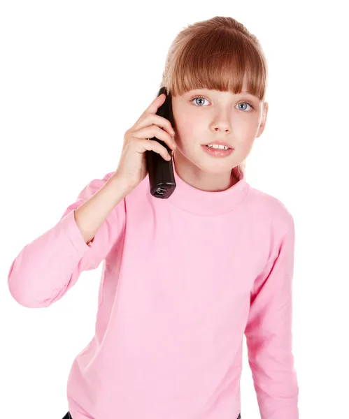 Telefonla konuşurken çocuk. — Stok fotoğraf