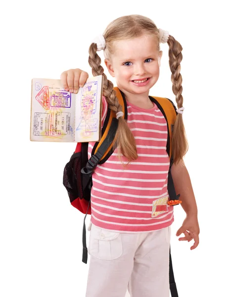 Child holding international passport. — Stock Photo, Image