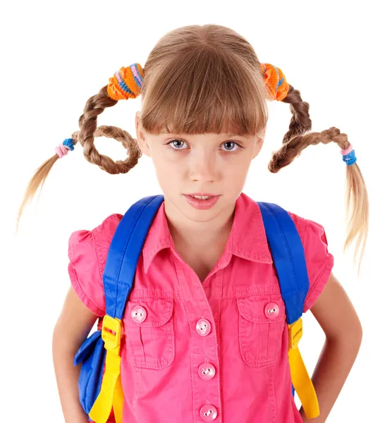 School girl with backpack. — Stock Photo, Image