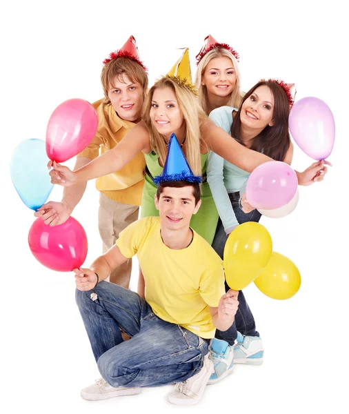 Grupo de jóvenes en sombrero de fiesta . —  Fotos de Stock
