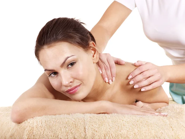 Ung kvinna med klassisk massage. — Stockfoto