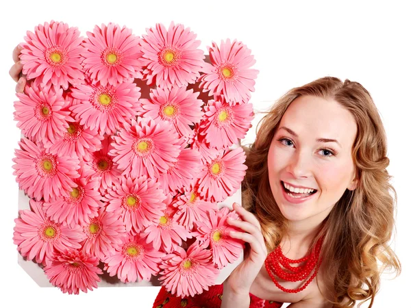 Mujer joven sosteniendo flores. —  Fotos de Stock