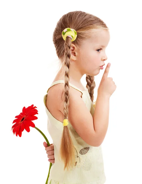 Barn ger blomma. — Stockfoto