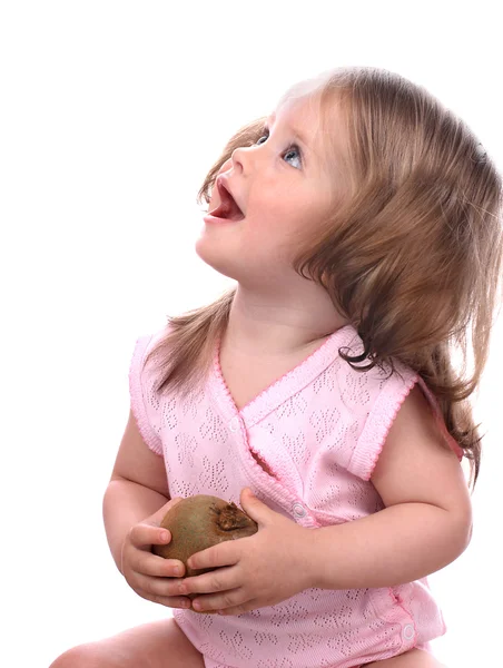 Child holding fruit. — Stock Photo, Image