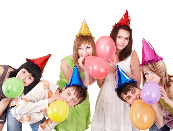 Group of teenagers celebrate birthday. Royalty Free Stock Photos
