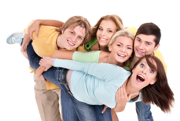 Group of young on white. Stock Image