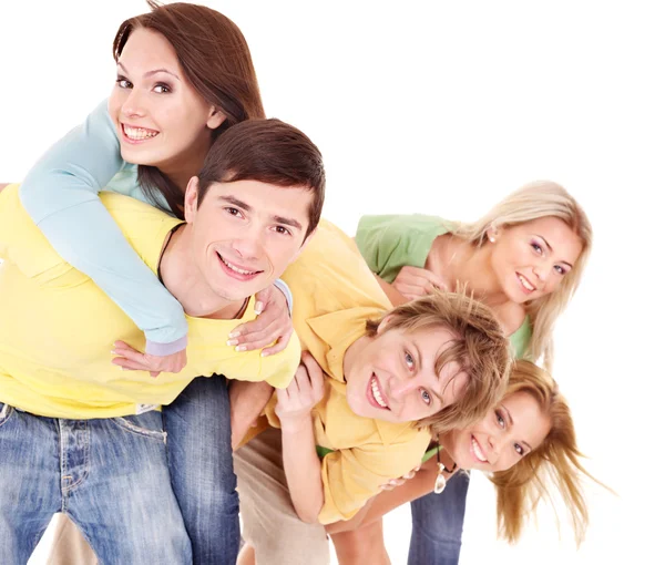Group of young on white. Stock Picture