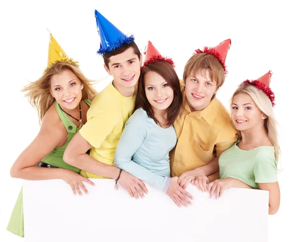 Gruppo di giovani in cappello da festa . Foto Stock