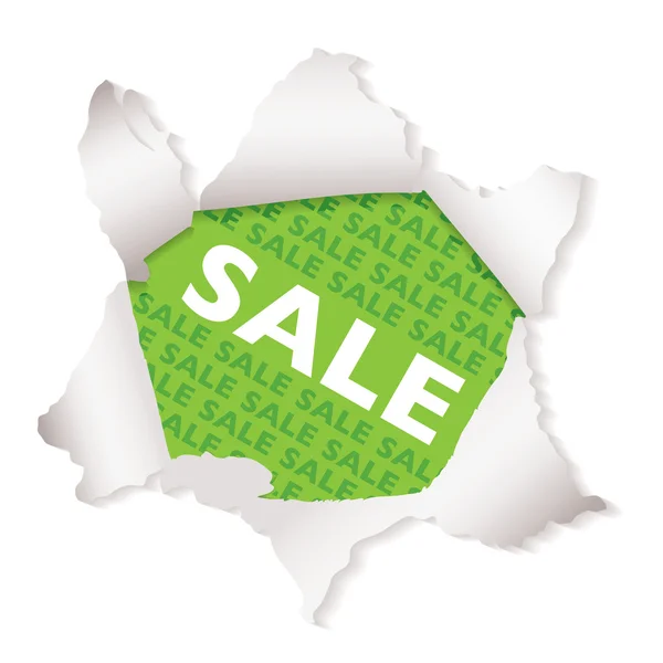 Sale paper explode green — Stock Vector