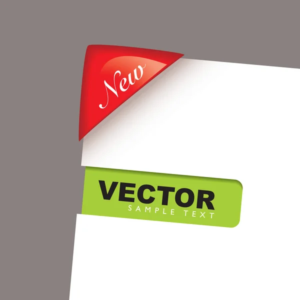 Paper corner slot green — Stock Vector