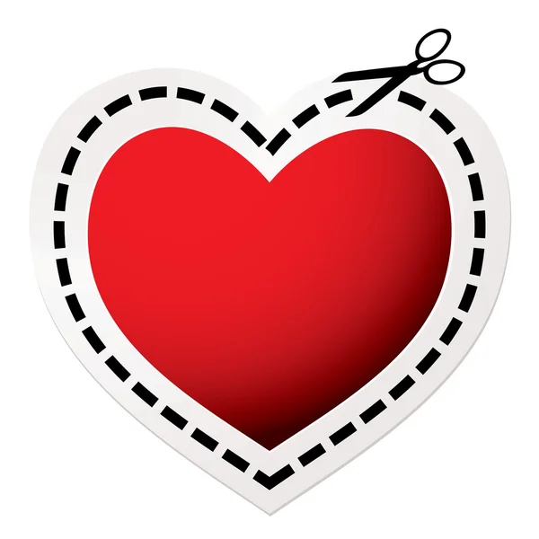 Découpez coeur rouge — Image vectorielle
