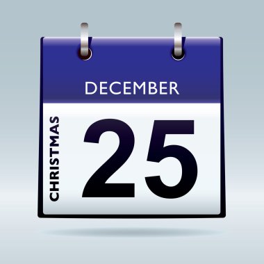 Christmas day calendar blue clipart