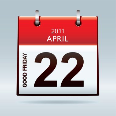 Good Friday calendar icon clipart