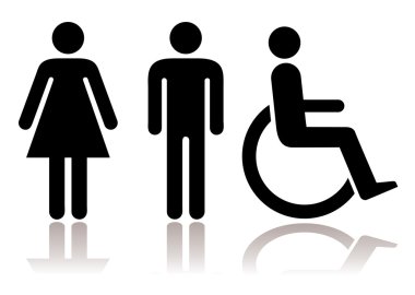 Toilet symbols disabled clipart