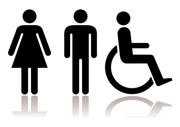 Simboli WC disabilitati — Vettoriale Stock