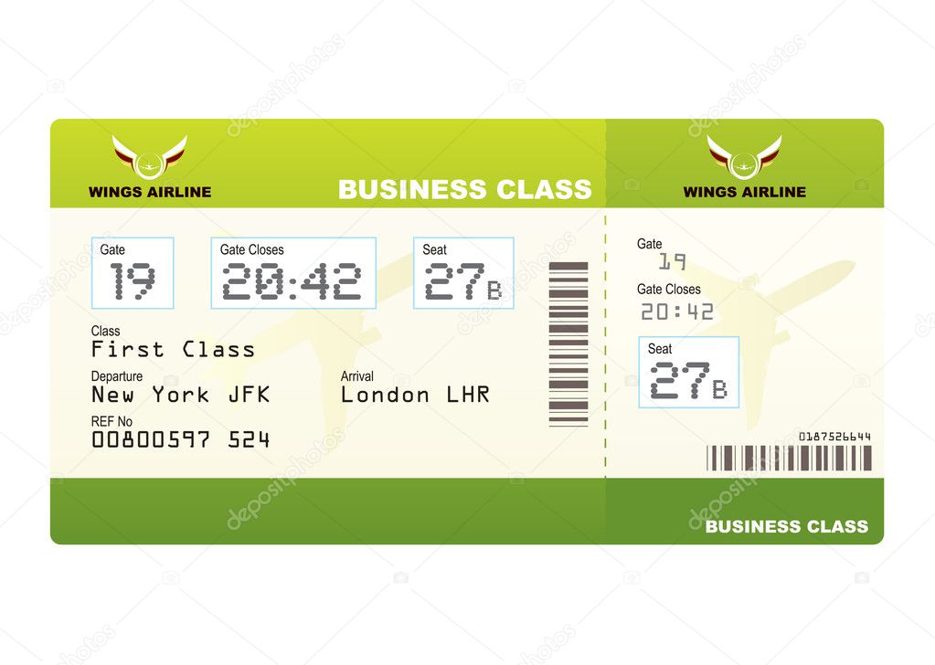 plane tickets business class green boarding pass and gate number