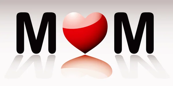 Ícone Mãe Coração Amor Para Dia Mães Com Reflexão — Vetor de Stock